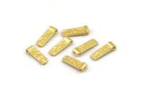 Brass Spacer Beads, Raw Brass Spacer Beads, Hammered Rectangle Brass Spacer Beads (10x3mm) N2467