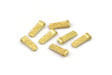 Brass Spacer Beads, Raw Brass Spacer Beads, Hammered Rectangle Brass Spacer Beads (10x3mm) N2467