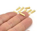 Brass Spacer Beads, Raw Brass Spacer Beads, Hammered Rectangle Brass Spacer Beads (10x3mm) N2467