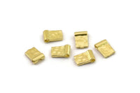 Brass Spacer Beads, Raw Brass Spacer Beads, Hammered Rectangle Brass Spacer Beads (6x4mm) N2468
