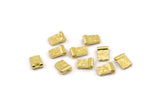 Brass Spacer Beads, Raw Brass Spacer Beads, Hammered Rectangle Brass Spacer Beads (6x4mm) N2468