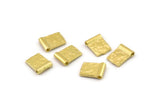 Brass Spacer Beads, Raw Brass Spacer Beads, Hammered Rectangle Brass Spacer Beads (8x6mm) N2469