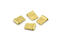 Brass Spacer Beads, Raw Brass Spacer Beads, Hammered Rectangle Brass Spacer Beads (8x6mm) N2469