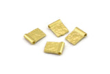 Brass Spacer Beads, Raw Brass Spacer Beads, Hammered Rectangle Brass Spacer Beads (8x6mm) N2469