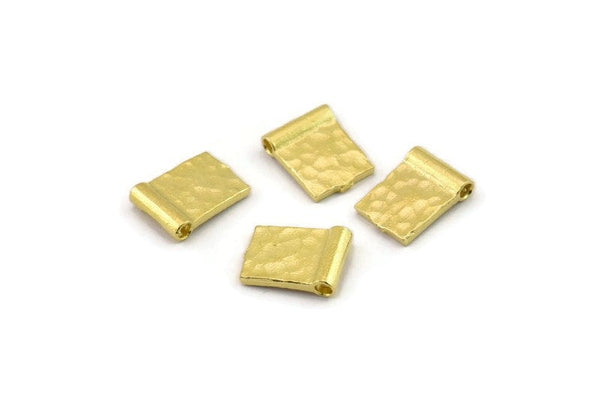 Brass Spacer Beads, Raw Brass Spacer Beads, Hammered Rectangle Brass Spacer Beads (8x6mm) N2469
