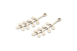 Silver Leaf Charm, 24 Antique Silver Plated Brass Leaf Charms With 1 Loop, Charm Pendants (24x9x0.60mm) A3298 H1039