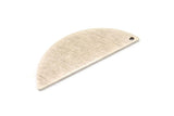 Semi Circle Charm, 4 Textured Antique Silver Plated Brass Half Moon Blanks With 1 Hole (39x15x1mm) D1523
