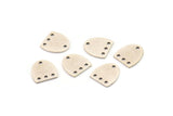 Silver D Shaped Charm, 12 Antique Silver Plated Brass D Shaped Charms With 4 Holes, Connectors, Findings (10x9x0.60mm) A3427