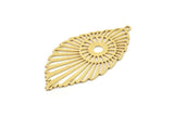 Brass Leaf Charm, Raw Brass Leaf Charms With 1 Loop, Charm Pendants, Charm Earrings (42x22x0.60mm) SMP1281