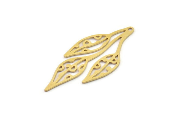 Brass Leaf Charm, Raw Brass Leaf Charms, Brass Earring Charms, Brass Charms for Jewelry Making (37x17x0.60mm) SMP1296