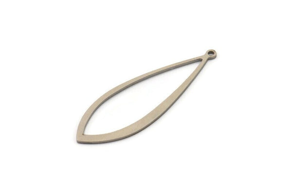 Steel Drop Charm, Stainless Steel Drop Charms With 1 Loop, Earrings, Pendants, Findings (37x13x0.80mm) SMP1274