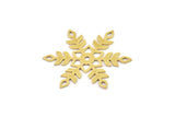 Brass Snowflake Charm, Raw Brass Snowflake Charms, Charm Pendants, Findings (32x0.60mm) SMP1350