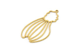 Brass Flower Charm, Raw Brass Flower Charms With 1 Loop, Charm Pendants, Findings (39x21x0.80mm) SMP1332