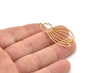Brass Flower Charm, Raw Brass Flower Charms With 1 Loop, Charm Pendants, Findings (39x21x0.80mm) SMP1332