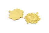 Brass Eye Charm, Hammered Raw Brass Eye Charms With 1 Loop, Eye Pendants (27x23x1.5mm) N2499