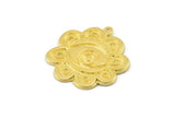 Brass Eye Charm, Hammered Raw Brass Eye Charms With 1 Loop, Eye Pendants (27x26x1.5mm) N2522