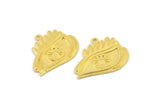 Brass Eye Charm, Hammered Raw Brass Eye Charms With 1 Loop, Eye Pendants (27x23x1.5mm) N2525