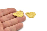 Brass Eye Charm, Hammered Raw Brass Eye Charms With 1 Loop, Eye Pendants (27x23x1.5mm) N2525