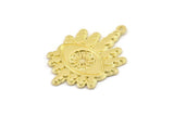 Brass Eye Charm, Hammered Raw Brass Eye Charms With 1 Loop, Eye Pendants (30x22x1.5mm) N2528