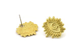 Brass Eye Earring, Raw Brass Eye Stud Earrings, Evil Eye Earrings (18mm) N2501