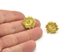 Brass Eye Earring, Raw Brass Eye Stud Earrings, Evil Eye Earrings (18mm) N2501