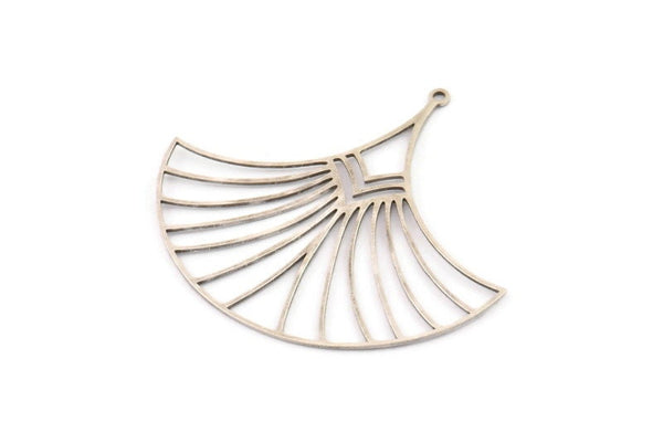 Silver Irregular Charm, 2 Antique Silver Plated Brass Irregular Shaped Charms With 1 Loop, Charm Pendants (42x46x0.60mm) SMP0351 A2605