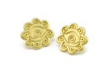 Brass Eye Earring, Raw Brass Eye Stud Earrings, Evil Eye Earrings (20x18mm) N2523