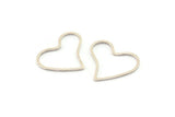Silver Heart Connector, 24 Antique Silver Plated Brass Heart Connectors (20x17x0.80mm) D0538