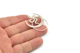 Silver Moon Charm, 2 Antique Silver Plated Brass Crescent Moon And Snake Shaped Charms With 1 Loop (40x29x0.60mm) SMP0284 A2602