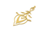 Brass Leaf Charm, Raw Brass Leaf Charms, Brass Earring Charms, Brass Charms for Jewelry Making (52x32x0.80mm) SMP1390