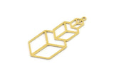 Brass Geometric Charm, Raw Brass Geometric Charms, Brass Earring Charms, Brass Charms for Jewelry Making (38x17x0.60mm) SMP1367