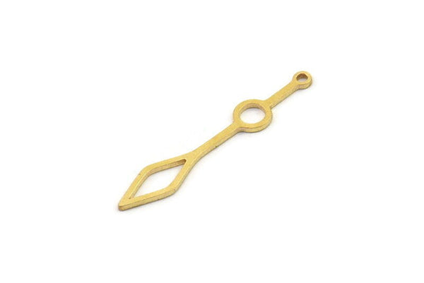 Brass Geometric Charm, Raw Brass Diamond Charms, Brass Earring Charms, Brass Charms for Jewelry Making (34x6x0.80mm) SMP1378 A5920