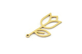 Brass Flower Charm, Raw Brass Flower Charms, Brass Earring Charms, Brass Charms for Jewelry Making (26x11x0.80mm) SMP1355