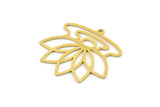 Brass Flower Charm, Raw Brass Flower Charms, Brass Earring Charms, Brass Charms for Jewelry Making (25x28x0.60mm) SMP1362