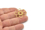 Brass Flower Charm, Raw Brass Flower Charms, Brass Earring Charms, Brass Charms for Jewelry Making (30x0.60mm) SMP1356