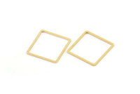 Gold Square Charm, 10 Gold Plated Brass Square Connectors (18mm) Bs-1120