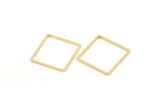 Gold Square Charm, 10 Gold Plated Brass Square Connectors (18mm) Bs-1120