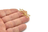 Brass Flower Charm, Raw Brass Flower Charms, Brass Earring Charms, Brass Charms for Jewelry Making (33x18x0.80mm) SMP1379