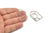 Steel Face Charm, Stainless Steel Man And Woman Face Charms With 1 Loop, Findings (39x24x0.80mm) SMP1320 A3017