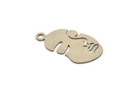 Steel Face Charm, Stainless Steel Face Charms With 1 Loop, Pendants, Earrings, Findings (34x17x0.80mm) SMP1316
