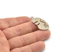 Steel Face Charm, Stainless Steel Face Charms With 1 Loop, Pendants, Earrings, Findings (34x17x0.80mm) SMP1316