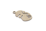 Steel Face Charm, Stainless Steel Face Charms With 1 Loop, Pendants, Earrings, Findings (25x13x0.80mm) SMP1318