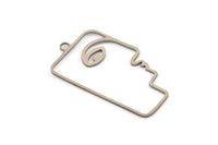 Steel Face Charm, Stainless Steel Face Charms With 1 Loop, Pendants, Earrings, Findings (40x22x0.80mm) SMP1311
