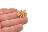 Brass Flower Charm, Raw Brass Flower Charms, Brass Earring Charms, Brass Charms for Jewelry Making (29x0.80mm) SMP1351