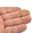 Brass Flower Charm, Raw Brass Flower Charms, Brass Earring Charms, Brass Charms for Jewelry Making (28x0.80mm) SMP1358