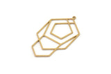 Brass Geometric Charm, Raw Brass Geometric Charms, Brass Earring Charms, Brass Charms for Jewelry Making (43x25x0.80mm) SMP1282