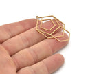 Brass Geometric Charm, Raw Brass Geometric Charms, Brass Earring Charms, Brass Charms for Jewelry Making (43x25x0.80mm) SMP1282