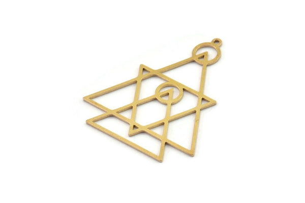 Brass Triangle Charm, Raw Brass Geometric Charms, Brass Earring Charms, Brass Charms for Jewelry Making (38x32x0.80mm) SMP1340