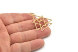Brass Triangle Charm, Raw Brass Geometric Charms, Brass Earring Charms, Brass Charms for Jewelry Making (38x32x0.80mm) SMP1340
