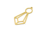 Brass Geometric Charm, Raw Brass Diamond Charms, Brass Earring Charms, Brass Charms for Jewelry Making (32x15x0.60mm) SMP1335